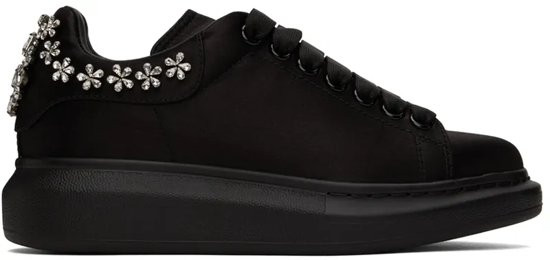 Alexander McQueen Black Silk Oversized Sneakers (701166W4SBA)