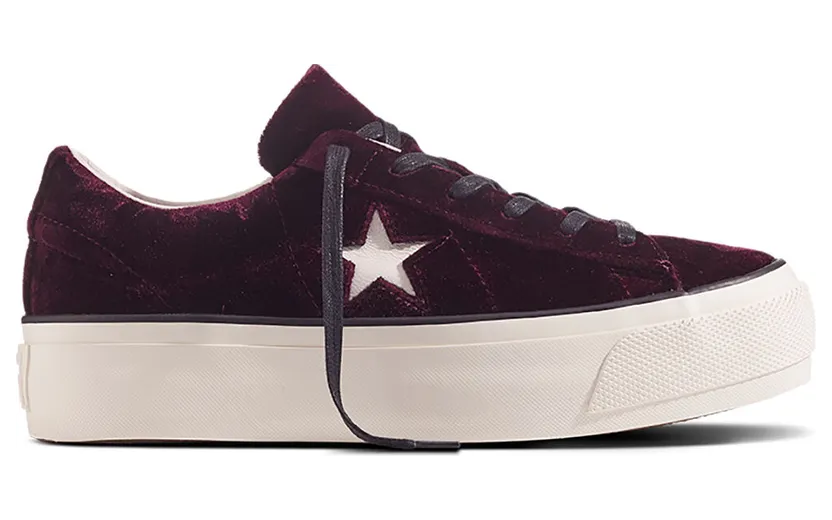 Converse One Star Platform Velvet Dark Sangria/egret/black (558951C)