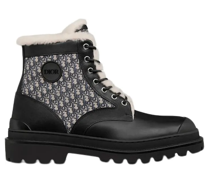 Dior Explorer Ankle Boot Black Beige Black Dior Oblique Jacquard (3BO257ZRP_H961)