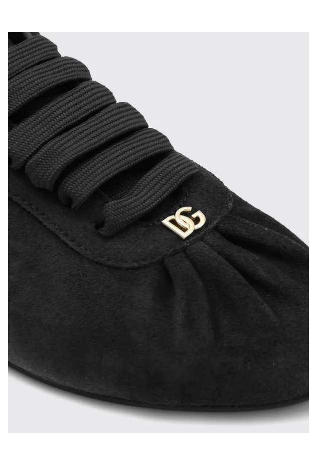 Dolce & Gabbana Suede Low-Top Sneakers with Embossed Logo Black (CK2485A058180999) (3)