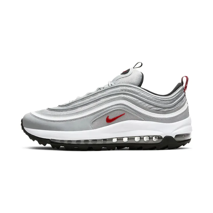Nike Air Max 97 Golf Silver Bullet “Metallic Silver / White / Black / University Red” (CI7538-001)