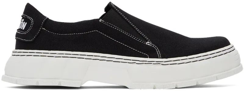 Virón SSENSE Exclusive Black Recycled Canvas 1984 Slip-On (1984-04-C-910)