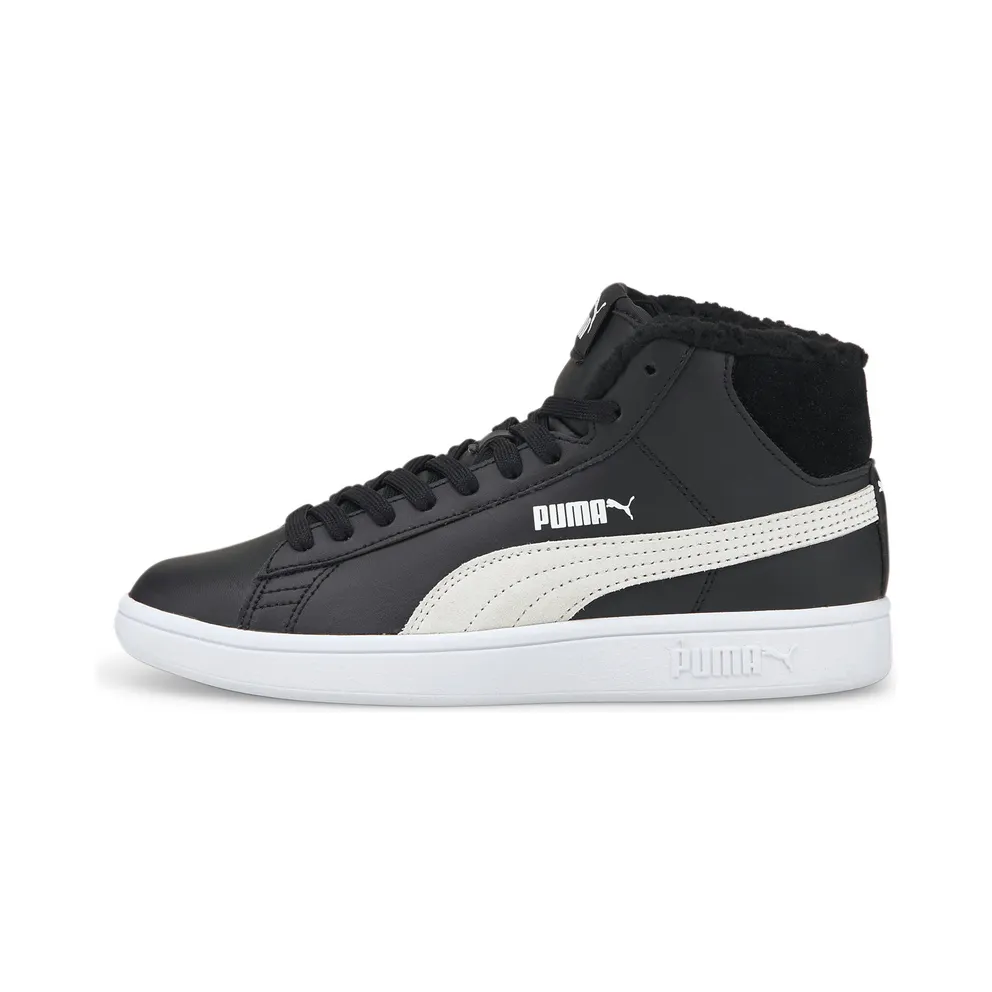 Puma Smash V2 Mid Fur White/Black (366895-02)