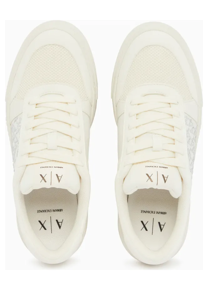 Armani Lace-Up Low-Top Sneakers In Textured Mesh With A Thick Sole (XW002788-AF23057-U0011) (3)