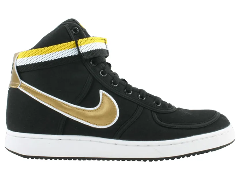Nike Vandal High Supreme Black Metallic Gold Yellow Streak