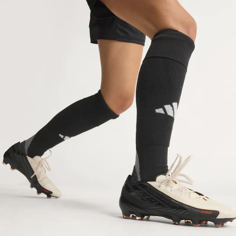adidas F50 Elite Hyperfast FG L-T Leather Tech Zero Metalic Black Solar Orange (KK4192)