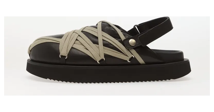 Rick Owens Padded Megalace Platform Sandals Black Pearl