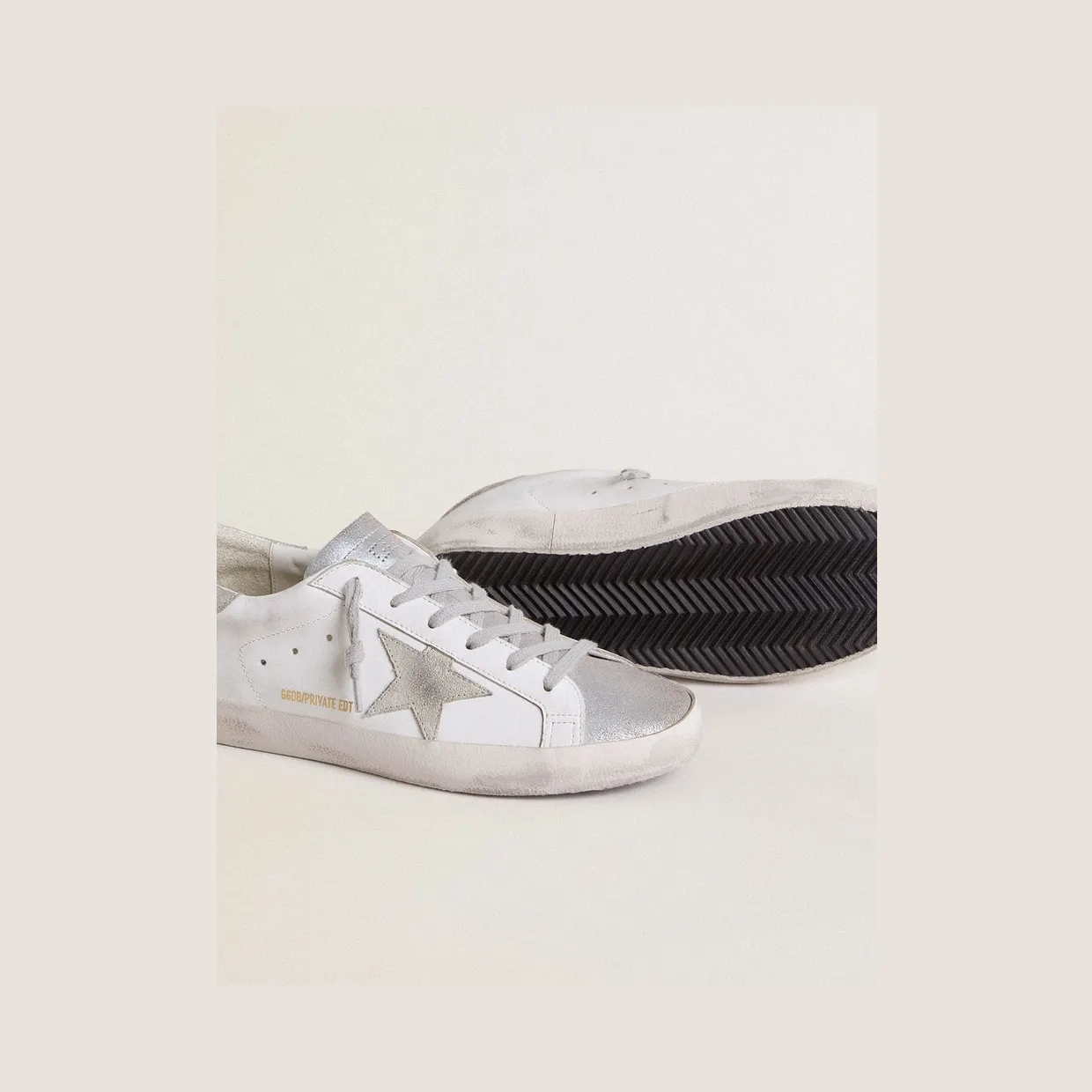 Golden Goose Women’S Super-Star With Gray Suede Star And Silver Glitter Inserts (GWF00101.F003523.11267) (3)