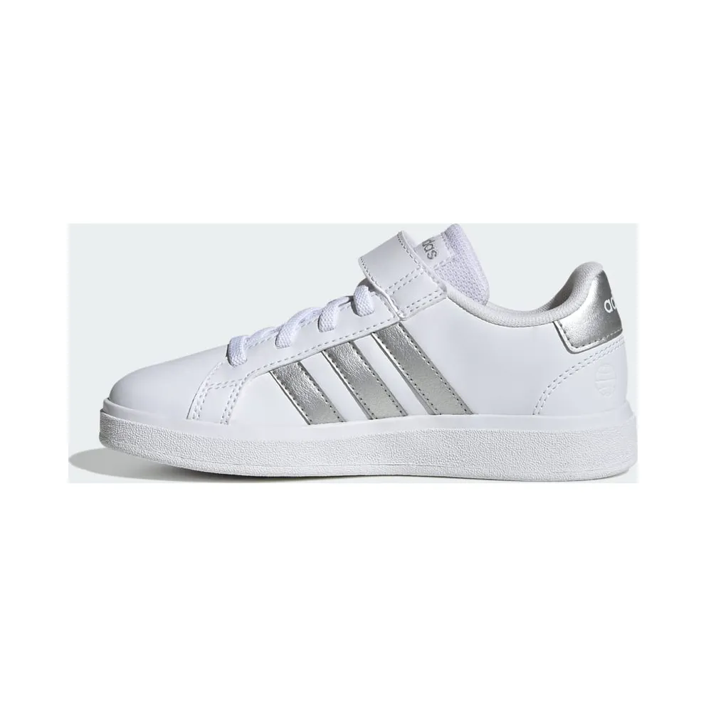 Adidas Grand Court Elastic Lace and Top Strap Cloud White / Matte Silver / Matte Silver (GW6516)