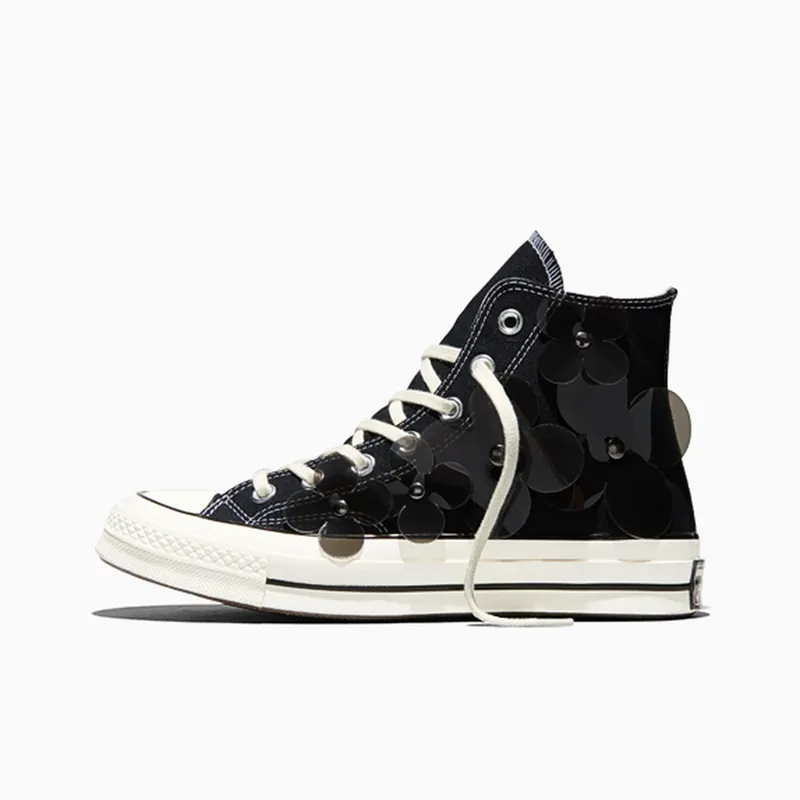 Converse Chuck 70 Hi 3-D Flourish Black Translucent Flowers (A20662C)