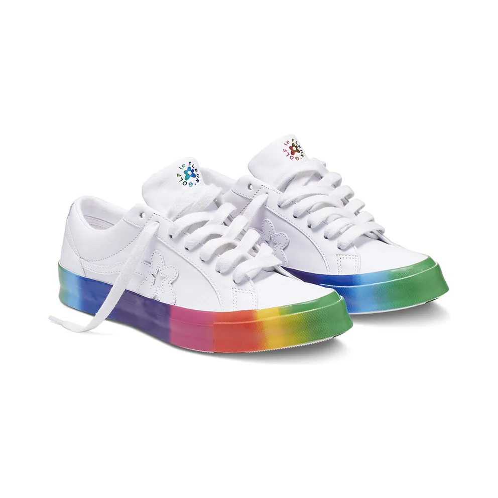 Converse One Star Ox Golf Le Fleur Rainbow Sole White/White-Multi (166409C)