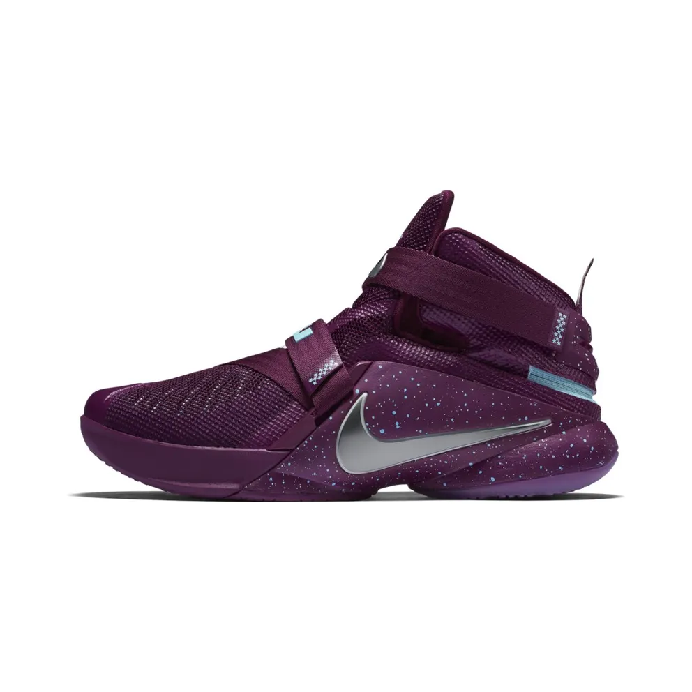 LeBron Soldier 9 FLYEASE “Mulberry / Copa / Metallic Silver” (846246-506)