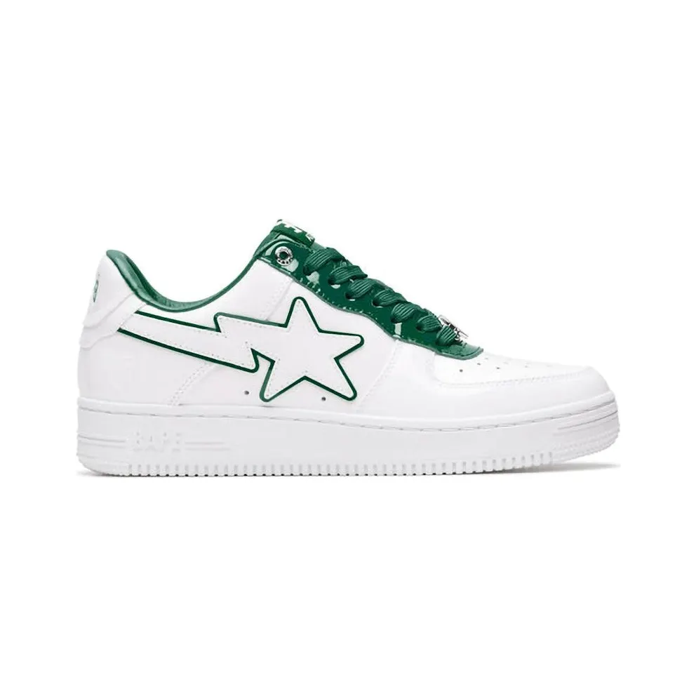 A Bathing Ape Bape Sta Patent Leather White Green (1J30-191-017)