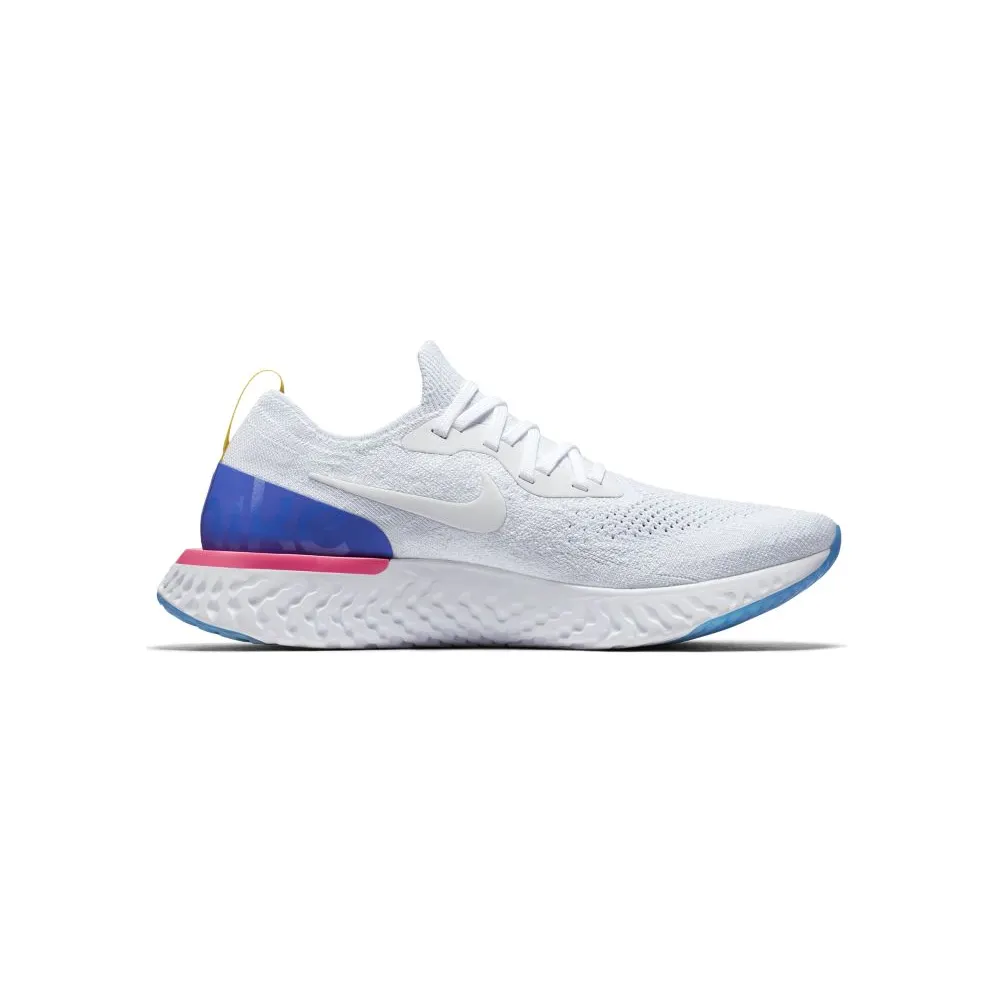 Nike Epic React Flyknit White Racer Blue Pink Blast White/White-Racer Blue-Pink Blast (AQ0067-101)