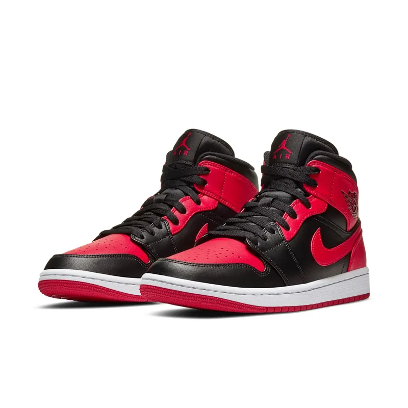 Jordan 1 Mid Banned (2020) Black/University Red-Black-White (554724-074)