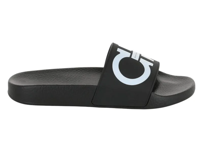 Ferragamo Groovy Dual Gancini Slides Black (01B827-744127-M)