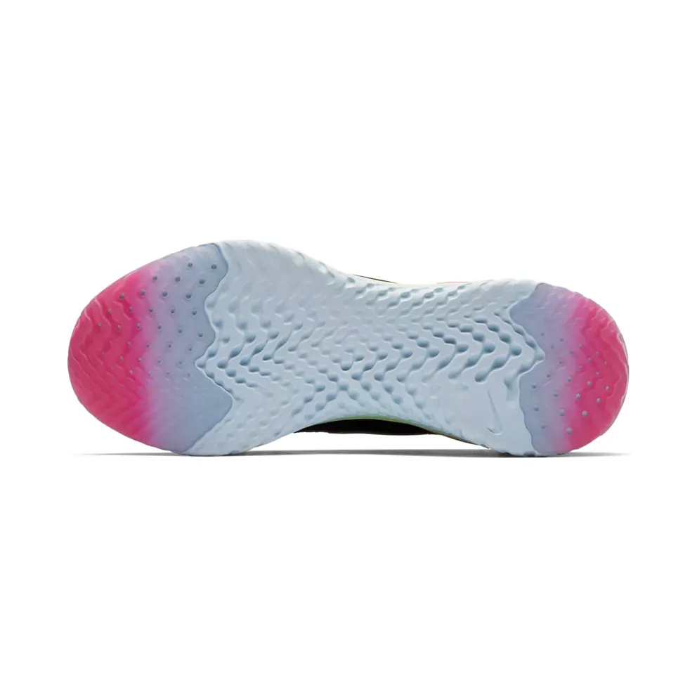 Nike Epic React Flyknit 2 Black Sapphire Hyper Pink (GS) Black/Black-Sapphire-Lime Blast-Hyper Pink-Blue Tint (AQ3243-003)