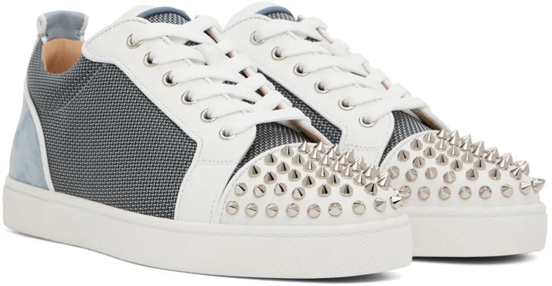 Christian Louboutin Blue & Gray Louis Junior Spikes (3220170)
