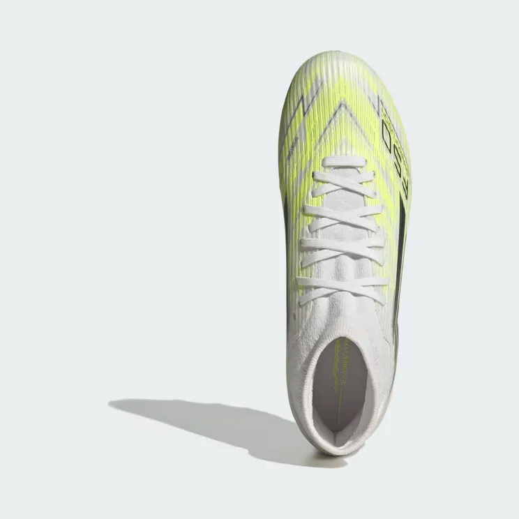 adidas F50 Sparkfusion League Mid Cut Firm Ground / Artificial Ground Football Boots Womens “Cloud White / Iron Metallic / Hi-Res Yellow” (JP8350)