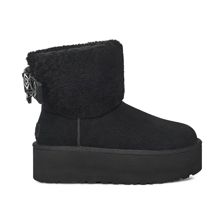 UGG Classic Mini Maxi Curly Boot Black (1158267-BLK)