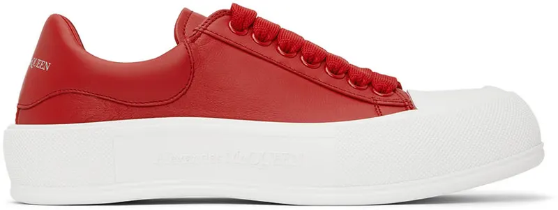 Alexander McQueen Red Deck Plimsol (705201WHRU0)