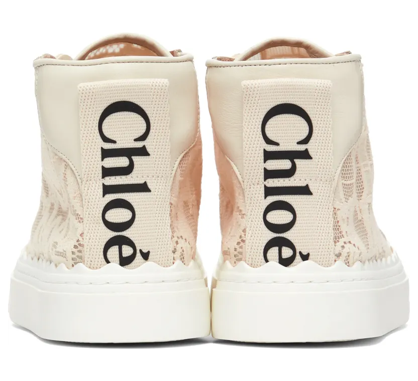 Chloé Off-White Lace Lauren High-Top Sneakers (CHC21S413D2) (2)