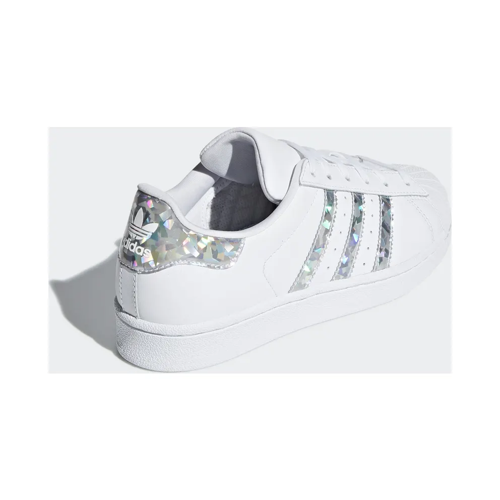 adidas Superstar White Holographic Stripes (Youth) Footwear White/Footwear White/Footwear White (F33889)