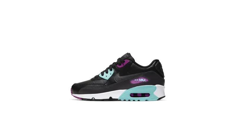 Nike Air Max 90 LTR Black Metallic Grey (GS) Black/Metallic Grey/Aurora (833412-033)
