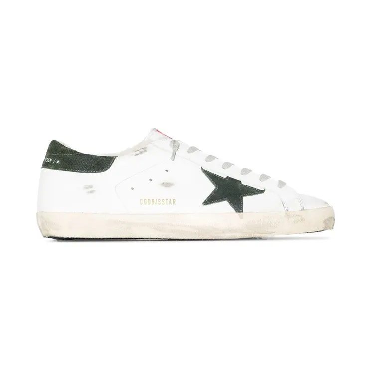 Golden Goose White & Green Super-Star Classic Sneakers (GMF00101.F002035.10770)