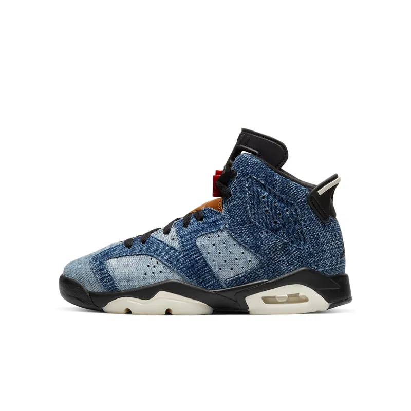 Jordan 6 Retro Washed Denim (GS) Washed Denim/Sail-Varsity Red-Black (CV5489-401)
