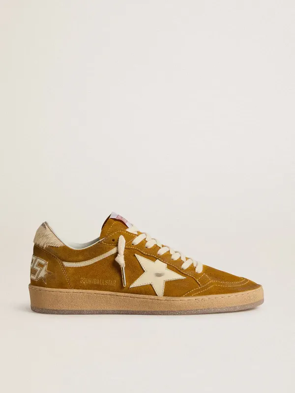 Golden Goose Ball Star In Suede With Beige Leather Star And Pony Skin Heel Tab (GWF00117.F007473.15776)