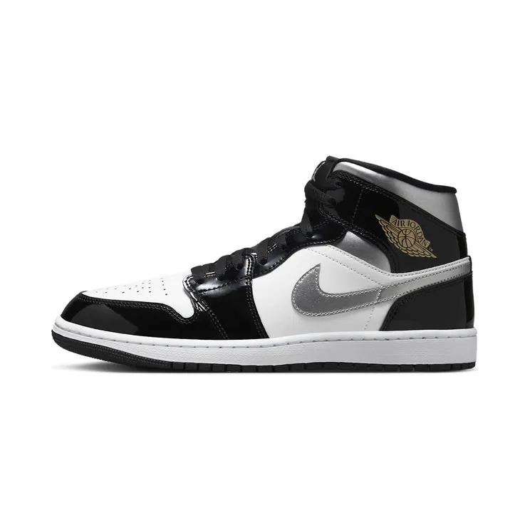 Jordan 1 Mid SE Black Patent “Black / White / Metallic Gold / Metallic Silver” (HV0789-010)