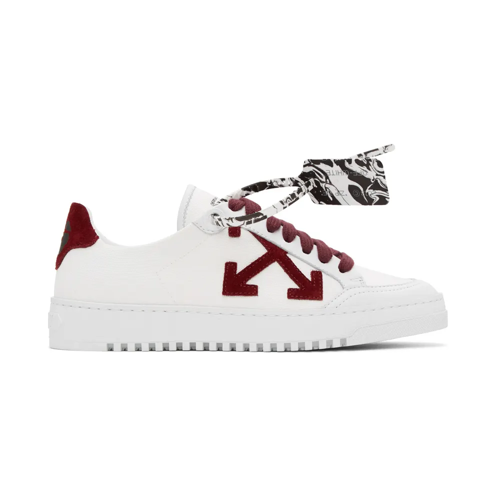 Off-White Burgundy 2.0 Low Top Sneakers (OMIA042F20FAB0010128)