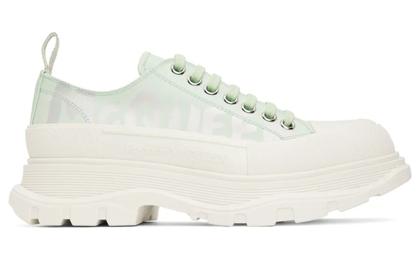 Alexander McQueen White Graffiti Tread Slick Low-Top Sneakers (711108WIAT6)
