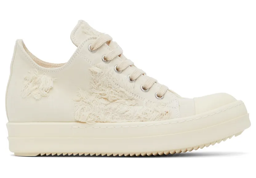 Rick Owens Drkshdw Off-White Distressed Sneakers (DS01B7802 SLHN)