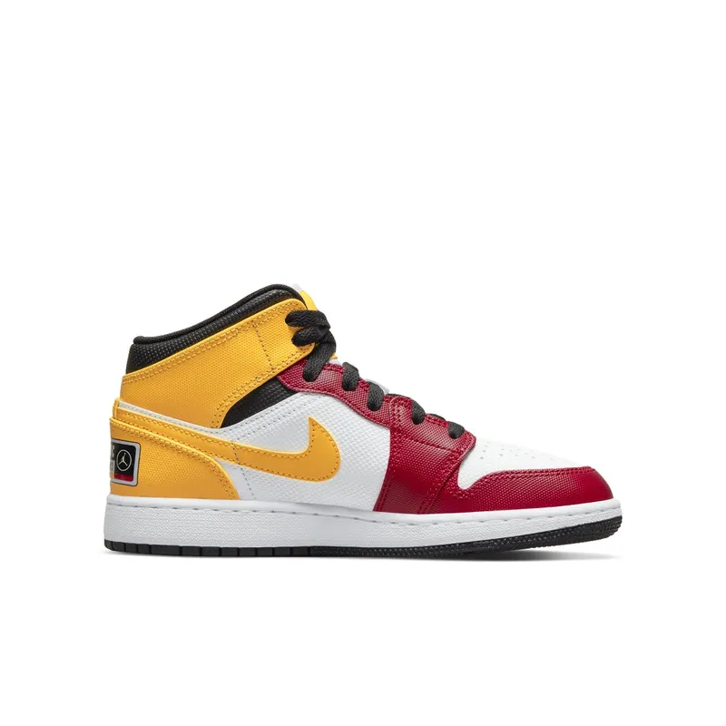 Air Jordan 1 Mid SE Motorsports (GS) – “White / Varsity Red / Yellow” (DJ0336-067)