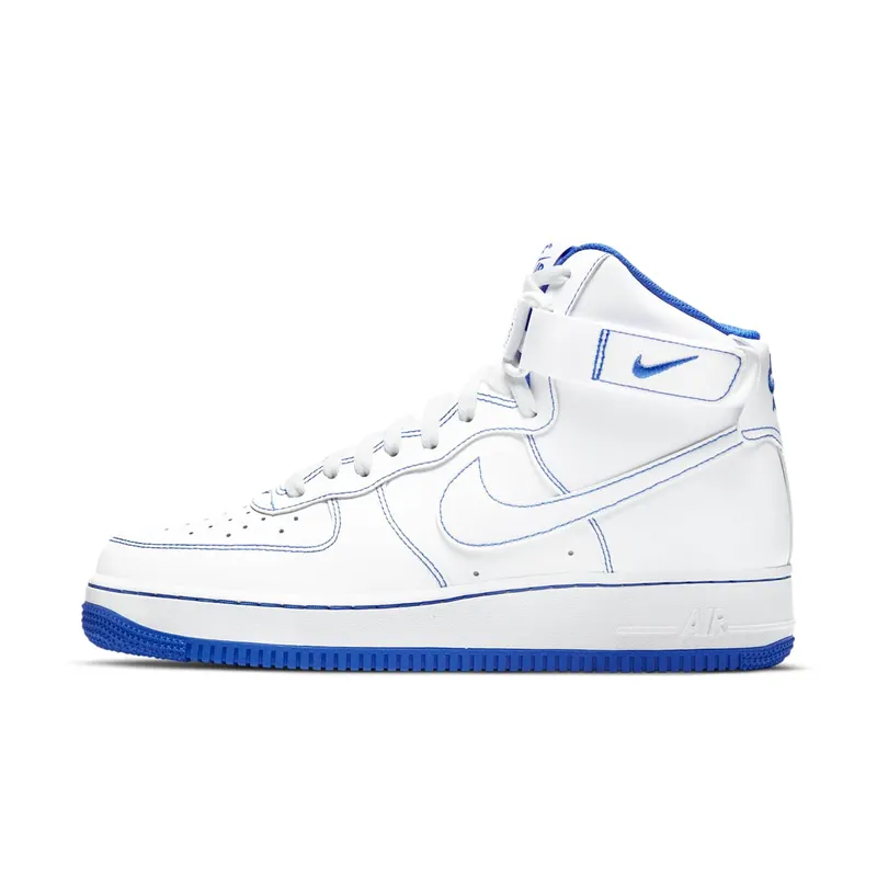 Nike Air Force 1 High White Royal Blue Contrast Stitch (CV1753-101)