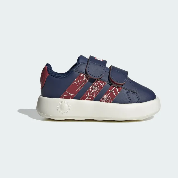 adidas X Marvel Spider-man Grand Court Shoes Kids “Dark Blue / Active Maroon / Off White” (JS2342)