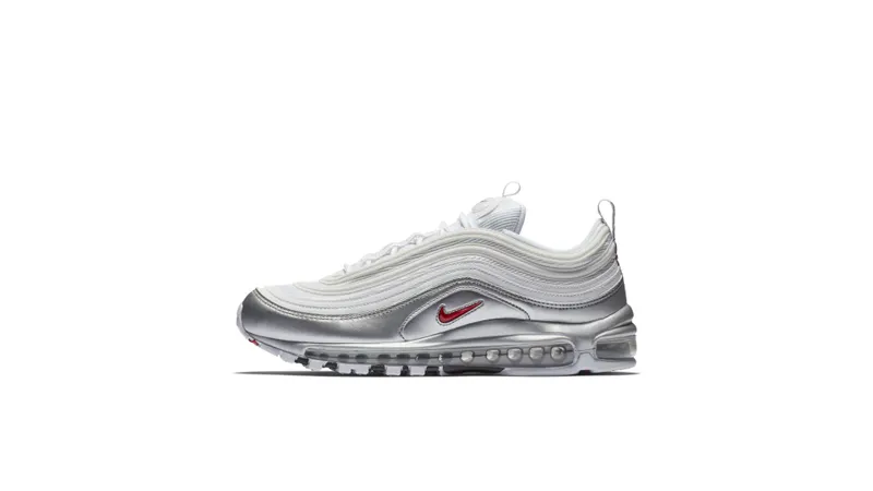 Nike Air Max 97 Silver White White/Varsity Red-Metallic Silver-Black (AT5458-100)