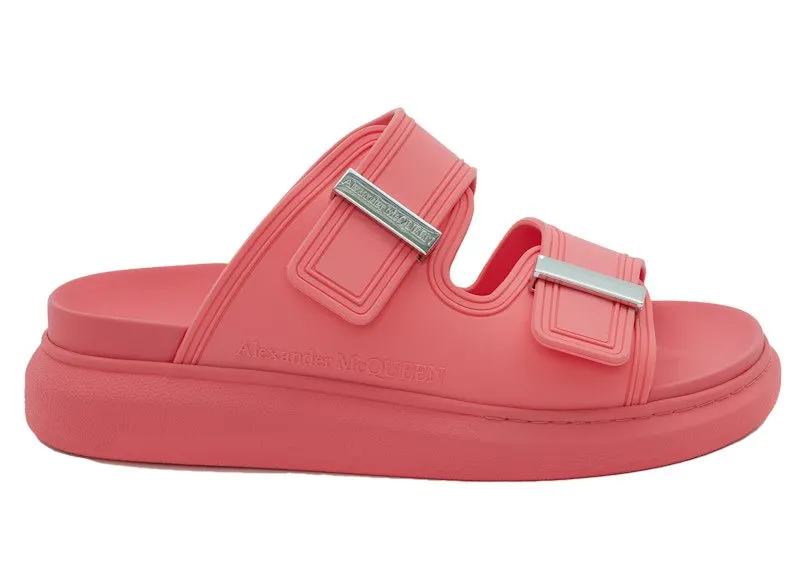 Alexander McQueen Hybrid Buckled Rubber Sandals Coral (658063W4Q516279)
