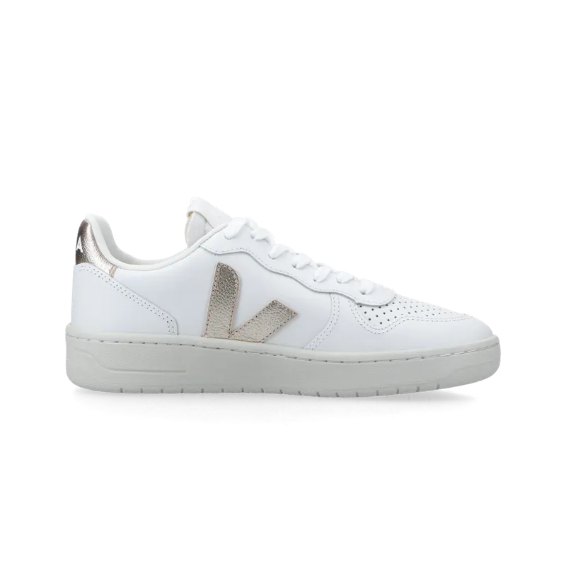 VEJA V-10 Prime Leather (White / gold) – VI0220737
