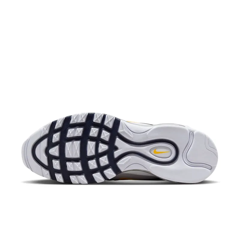 Nike Air Max 97 Michigan “White / Dark Obsidian / University Gold” (921826-110)