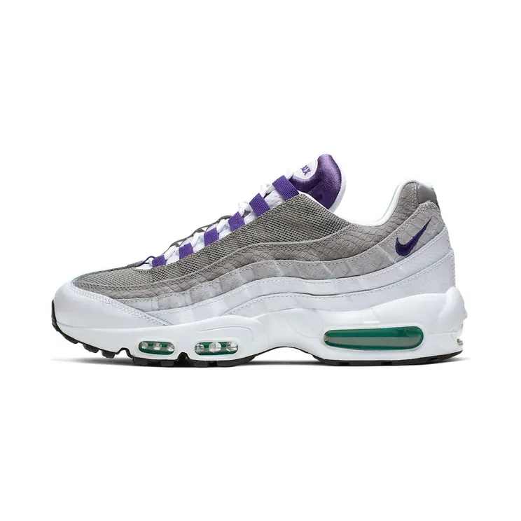 Nike Air Max 95 Grape Snakeskin “White / Emerald Green / Wolf Grey / Court Purple” (AO2450-101)