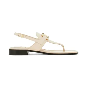 Ferragamo Gancini-Buckle Leather Sandals White (01G998769645)
