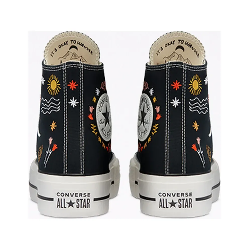 Converse It’s Okay To Wander Platform Chuck Taylor All Star High Top Black/vintage White/multi (571085C)
