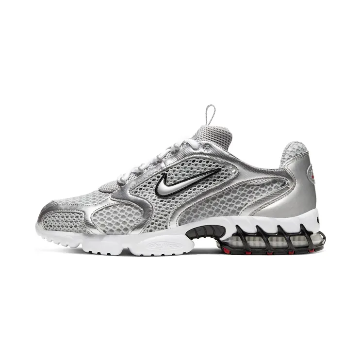 Nike Air Zoom Spiridon Cage 2 “Light Sandstone / Cardinal Red / Black / Metallic Silver” (CJ1288-001)
