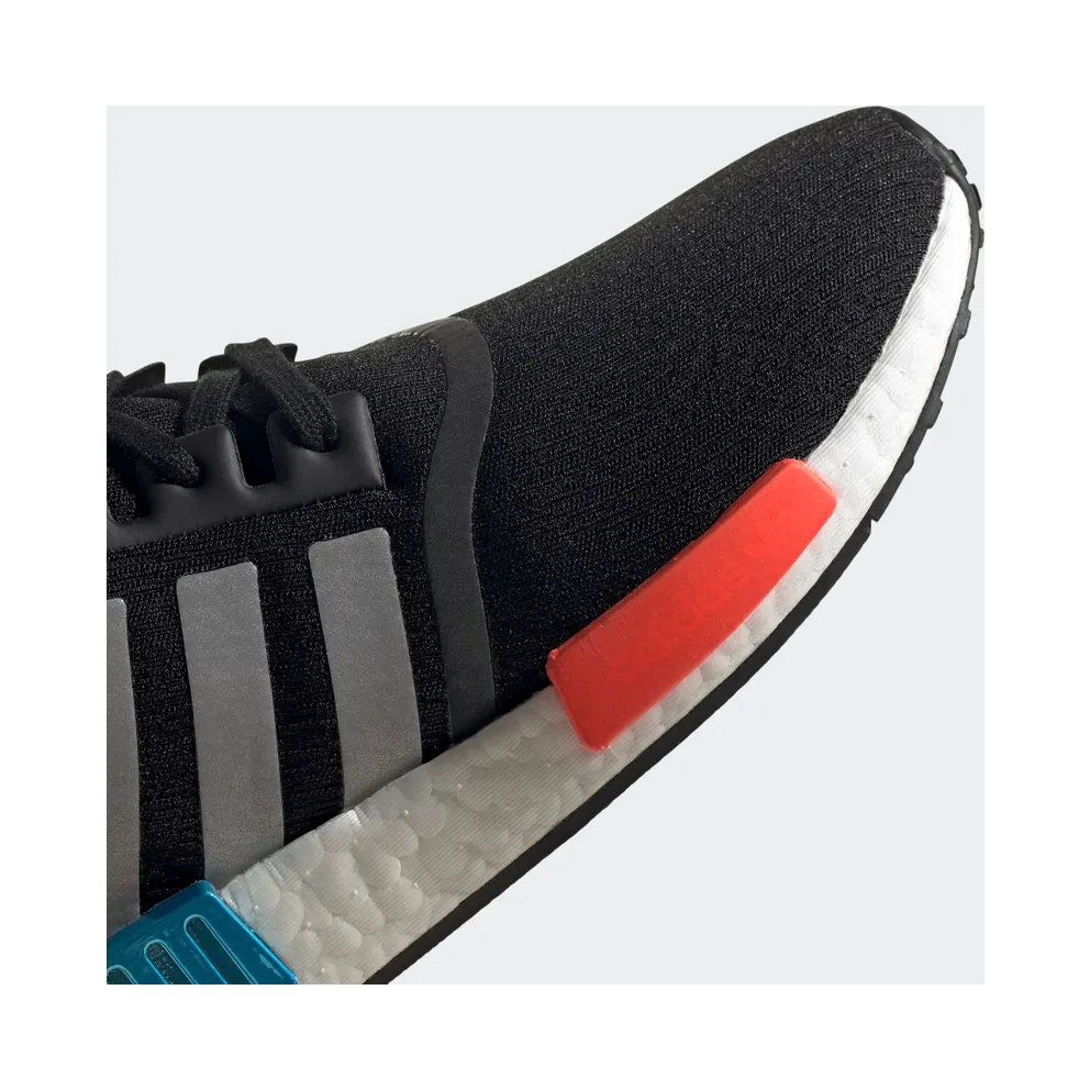 adidas NMD R1 Black Silver Solar Red Core Black/Silver Metallic/Solar Red (FY5727)