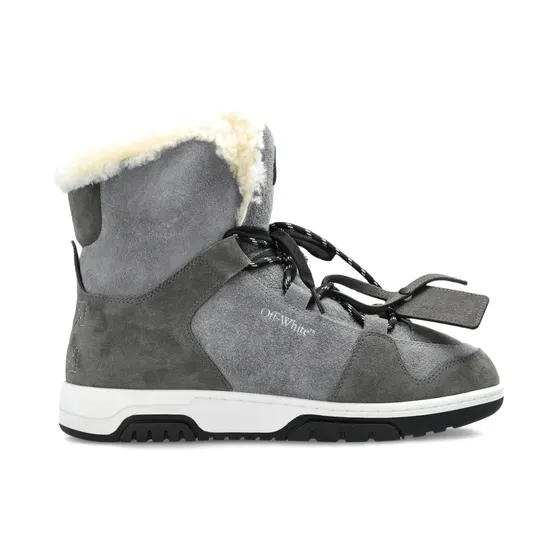 Off-White High-Top-Sneakers mit Schnürung “Grey” (OMIY003F25LEA0016512)
