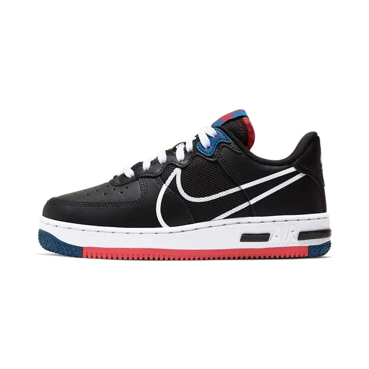 Nike Air Force 1 React (GS) “Black / Gym Red / Gym Blue / White” (CT5117-002)