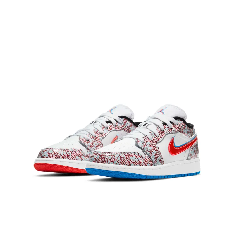 Jordan 1 Low SE Take Flight (GS) White/Blue Hero-Bright Crimson-Black (DD1527-114)